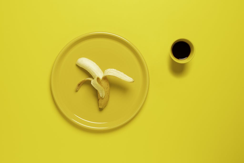 Yellow Banana on Plate
